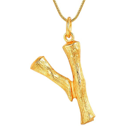 Gold Bamboo Alfabet / List Necklace - Y
