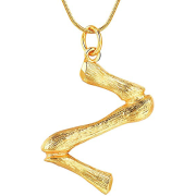 Gold Bamboo Alfabet / List Necklace - Z