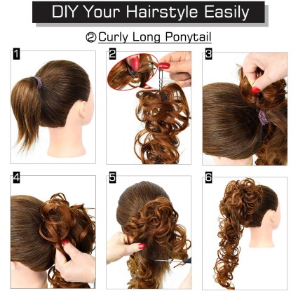 Messy Curly Kok do włosów #2/30 - Brązowy