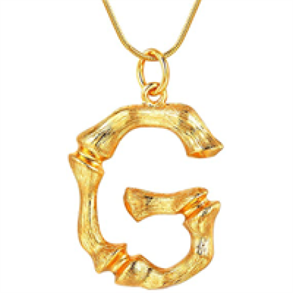 Gold Bamboo Alfabet / List Necklace - G