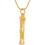 Gold Bamboo Alfabet / List Necklace - I