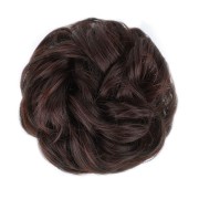 Messy Bun Włosy Fasteryty z zmiętych sztucznych włosów - #33 Ciemnobrązowy z czerwonym odcieniem