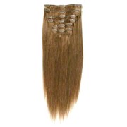 Włosy naturalne REMY clip-in 65cm #12 Brąz