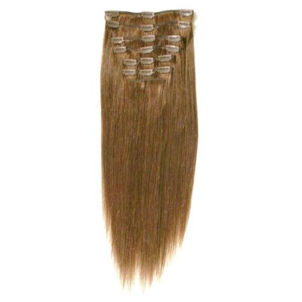 Włosy naturalne REMY clip-in 50cm #12 Brąz