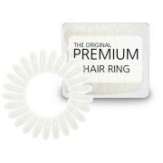 Premium Gumka do włosów spirala 3 szt. BIAŁA