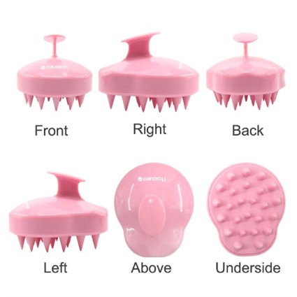 Szampon szczotka do włosów - masaż i stymulacja skóry głowy - różowy