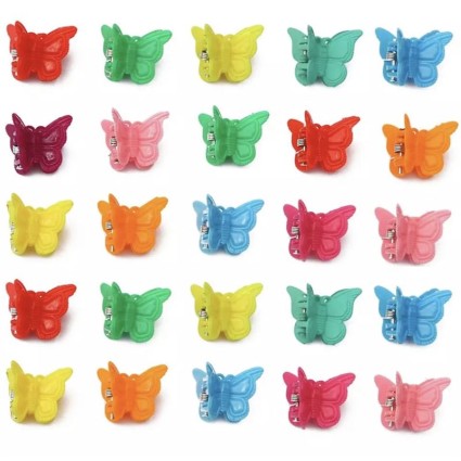 Mini spinki do włosów w kształcie motyli, 50 sztuk - Spinki do włosów w kształcie motyli - Wiele kolorów