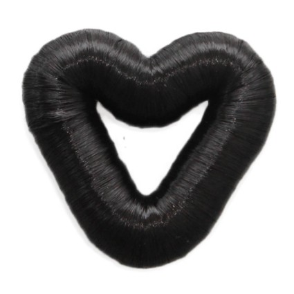 Wypełniacz do koka donut z włosów syntetycznych 8 cm w kształcie serca