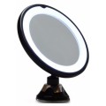 UNIQ Lusterko okrągłe z lampką LED i przyssawką x10 powiększenie - czarne