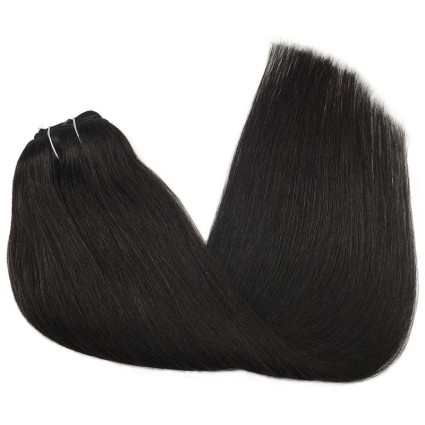 Włosy naturalne REMY clip-in 40cm #1b Kruczoczarny