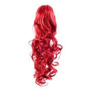 Treska - kucyk włosy syntetyczne, kręcone 60 cm Ognista Czerwień