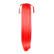 Treska - kucyk włosy syntetyczne, proste 60 cm Ognista Czerwień