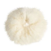 Hair Elastic with Fur - Faux Scrunchie, White