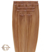 Przedłużanie włosów na klips #30 Włosy - ciemny rudy brąz - 7 sztuk - 50 cm | Gold24