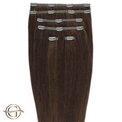 Przedłużanie włosów na klips #33 Włosy - rudy brąz - 7 sztuk - 60 cm | Gold24
