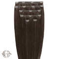 Przedłużanie włosów na klips # 4 Włosy - czekoladowy brąz - 7 sztuk - 50 cm | Gold24