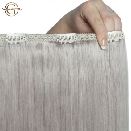 Przedłużanie włosów na klips #88A Włosy - szary - 7 sztuk - 50 cm | Gold24