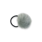 Pom Pom Fur Hair Elastic - Grey