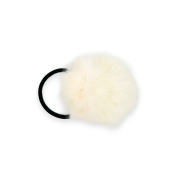 Pom Pom Fur Hair Elastic - White