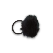 Pom Pom Fur Hair Elastic - Black