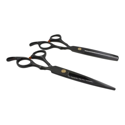 Zestaw nożyczek fryzjerskich Pro z grzebieniem, czarny