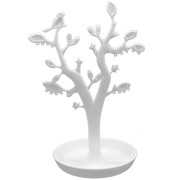 Drzewko jubilerskie z liśćmi - białe (CTN005)