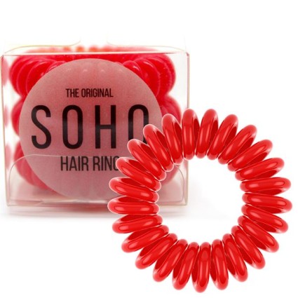 SOHO Gumka do włosów Spirala, 3 szt. Strawberry Red