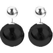 Podwójne kolczyki perłowe, czarne