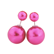 Podwójne kolczyki perłowe, różowe