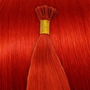 Włosy REMY pod mikroringi 50 cm Ognista Czerwień