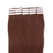 Naturalne włosy REMY tape on 60 cm #6 Jasny Brąz