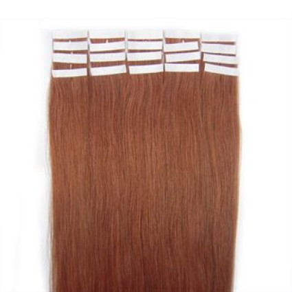 Naturalne włosy REMY tape on 60 cm #33 Rudy