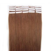 Naturalne włosy REMY tape on 50 cm #30 Rudobrązowy