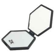 Uniq mini kompaktowe lustro sześciokątne - czarne