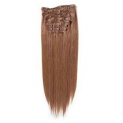 Włosy naturalne REMY clip-in 40cm #30 Rudobrązowy