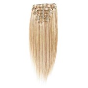 Włosy naturalne REMY clip-in 50cm #27/613 Jasny Blond Pasemka