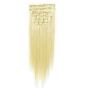 Włosy naturalne REMY clip-in 40cm #60 Platynowy Blond