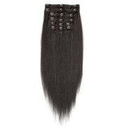 Włosy naturalne REMY clip-in 50cm #1b Kruczoczarny