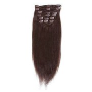 Włosy naturalne REMY clip-in 50cm #2 Ciemny Brąz