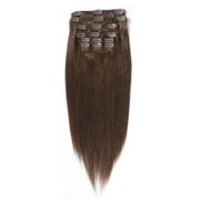 Włosy naturalne REMY clip-in 50cm #4 Czekoladowy Brąz