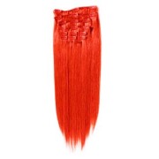 Włosy naturalne REMY clip-in 50cm Ognista Czerwień