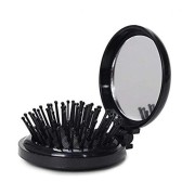 Kompaktowe lustro makijazu z pedzlem - czarny